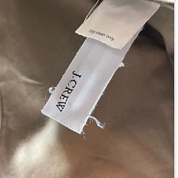 J Crew Wool Utility Field Jacket Large Tan Brown Coat Hidden Buttons Lined - Picture 4 of 5